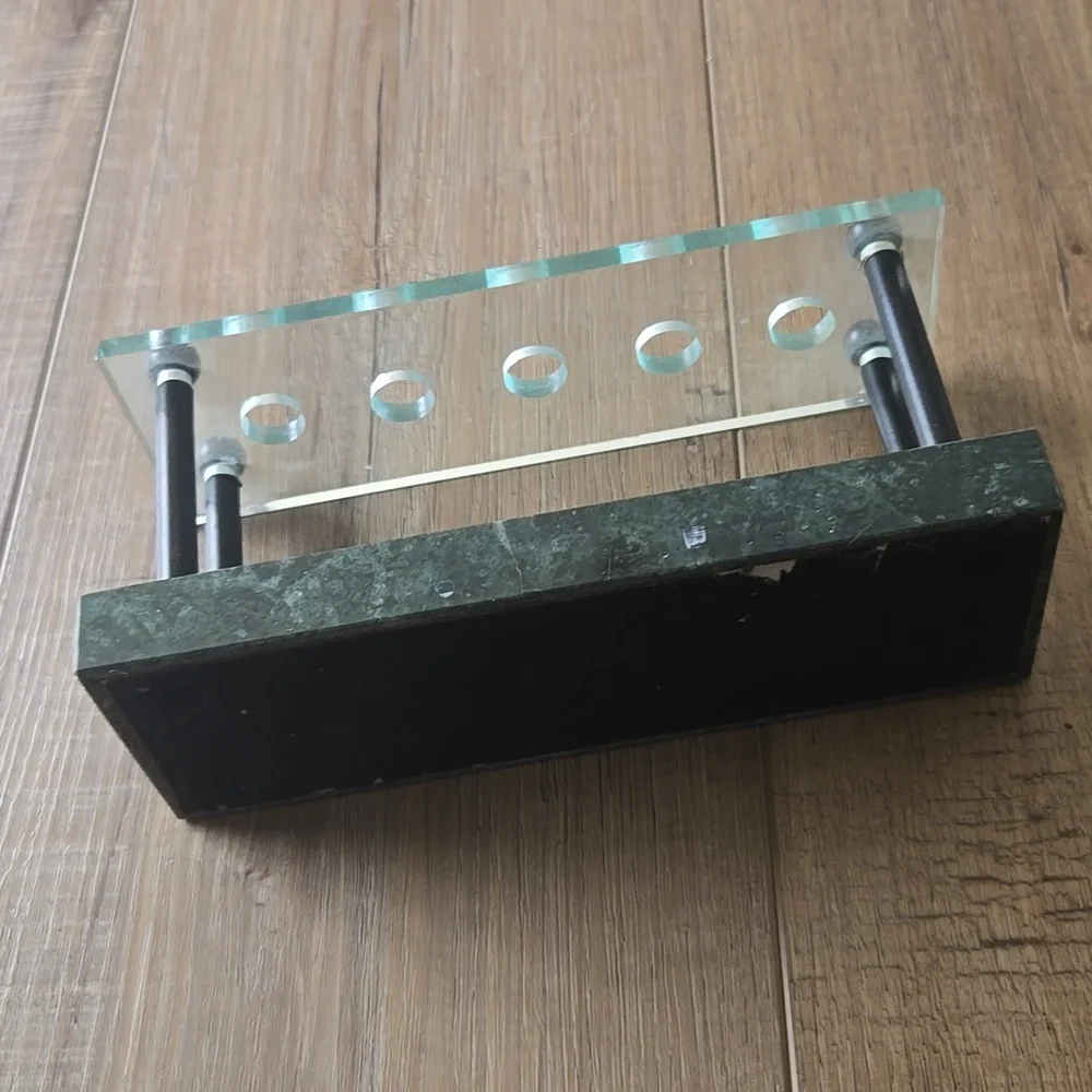 Retro Vintage Glass and Marble Display Pen Make Up Brush Bar Tools Organizer